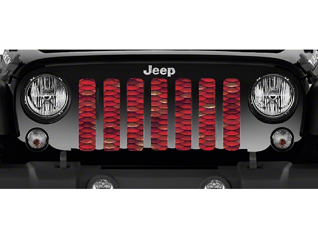Grille Insert; Red Mermaid Scales (20-23 Jeep Gladiator JT)
