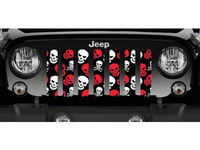 Grille Insert; Red Skulls (97-06 Jeep Wrangler TJ)