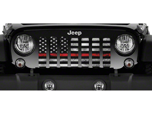 Grille Insert; Red Steel (18-23 Jeep Wrangler JL w/o TrailCam)