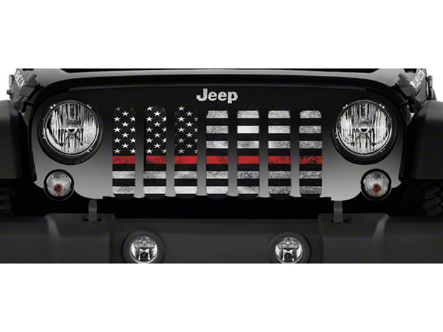 Grille Insert; Red Steel (18-24 Jeep Wrangler JL w/o TrailCam)