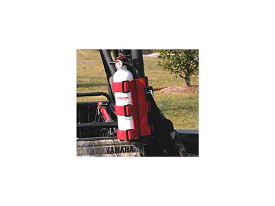 Rugged Ridge 1 to 3-Inch Roll Bar Fire Extinguisher Holder; Red