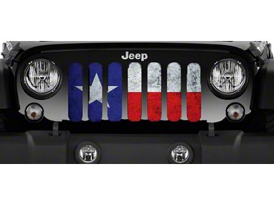 Grille Insert; Rustic Texan State Flag (18-24 Jeep Wrangler JL w/o TrailCam)