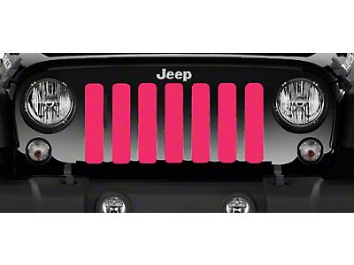 Jeep Wrangler Grille Insert; Right Pink Hearts Breast Cancer Ribbon (07-18  Jeep Wrangler JK) - Free Shipping