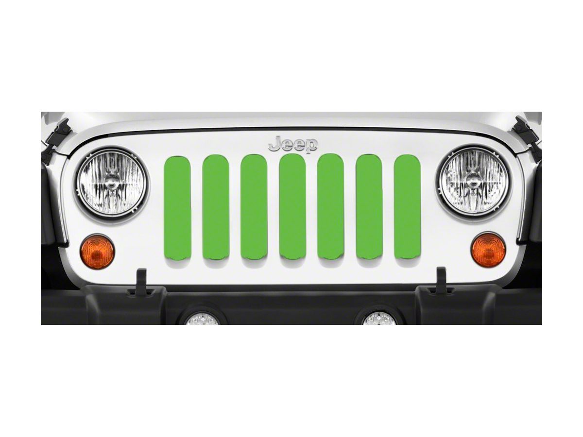 Jeep Wrangler Grille Insert; Solid Green (18-23 Jeep Wrangler JL w/o  TrailCam) - Free Shipping