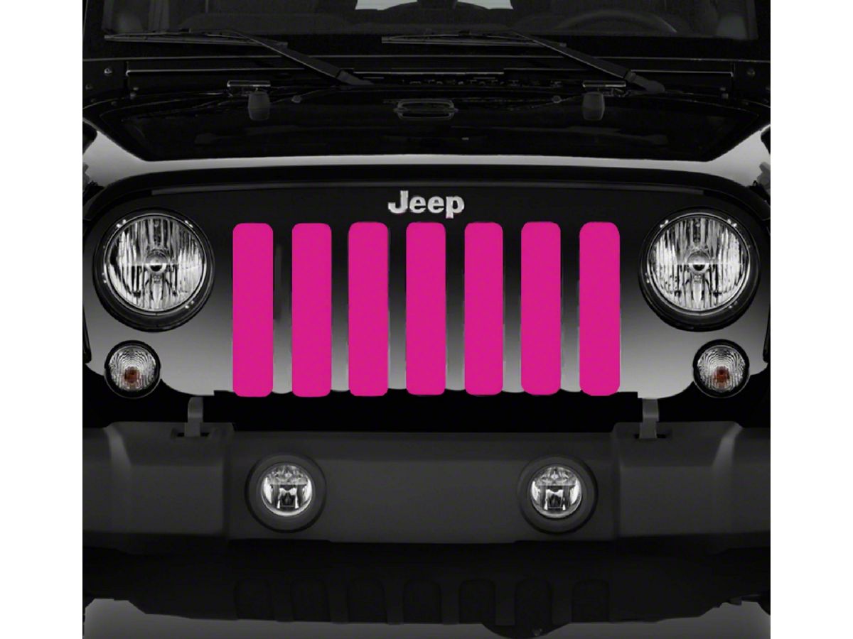 Jeep Wrangler Grille Insert; Solid Pink (07-18 Jeep Wrangler JK) - Free  Shipping
