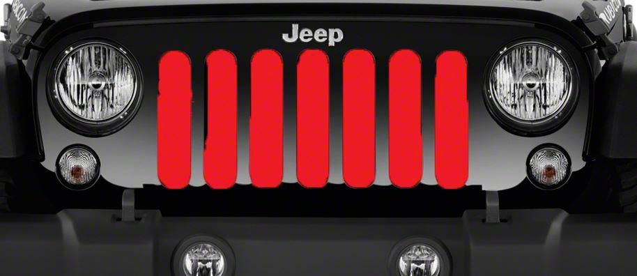 Jeep Wrangler Grille Insert Solid Red 07 18 Jeep Wrangler Jk Free Shipping 1141