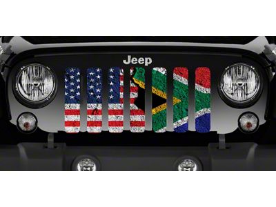Grille Insert; South Africa American Flag (76-86 Jeep CJ5 & CJ7)