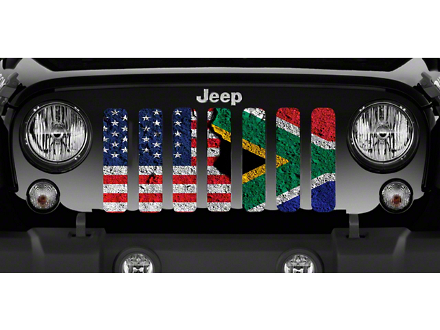 Grille Insert; South Africa American Flag (18-23 Jeep Wrangler JL w/o TrailCam)