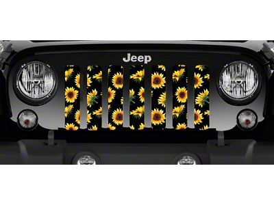 Grille Insert; Sunflowers (18-24 Jeep Wrangler JL w/o TrailCam)
