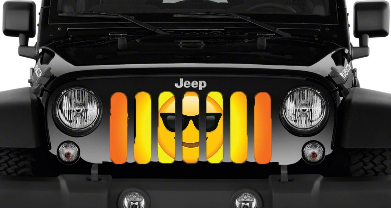 Jeep Wrangler Grille Insert; Sunglasses Emoji (0718 Jeep Wrangler JK
