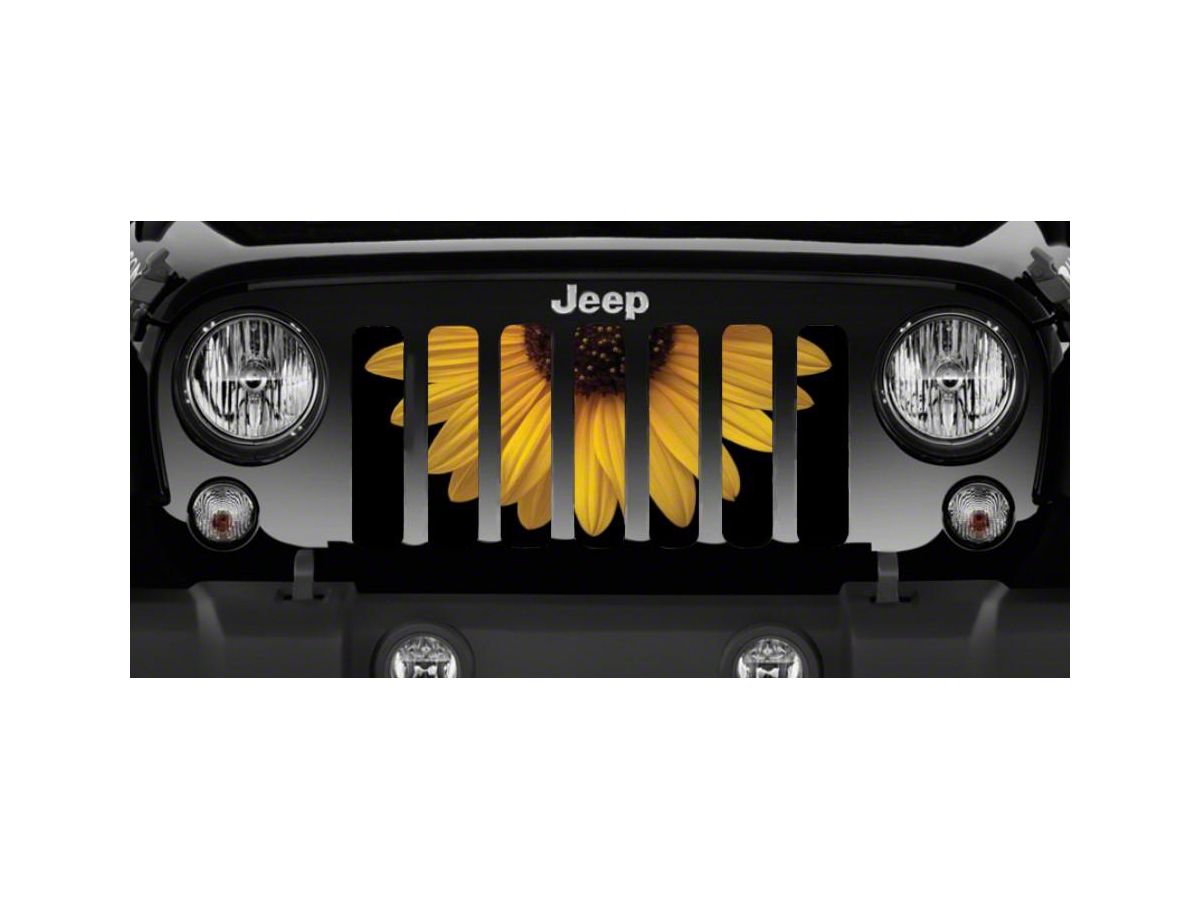 Jeep Wrangler Grille Insert; Sunny Side Up Sunflowers (07-18 Jeep Wrangler  JK) - Free Shipping