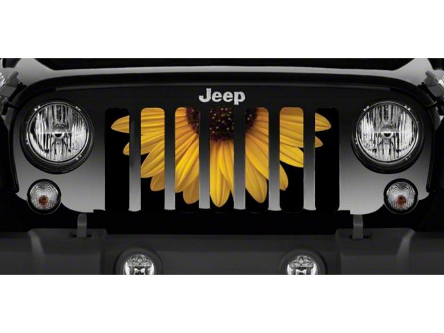 Grille Insert; Sunny Side Up Sunflowers (18-24 Jeep Wrangler JL w/o TrailCam)