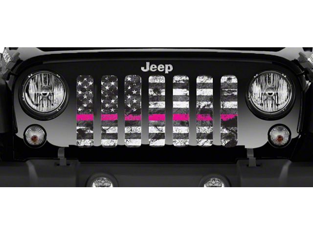 Grille Insert; Tactical Dirty Grace Pink Line (07-18 Jeep Wrangler JK)