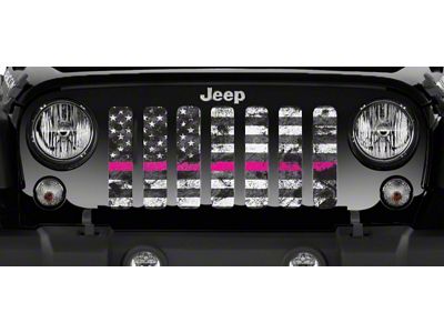Grille Insert; Tactical Dirty Grace Pink Line (87-95 Jeep Wrangler YJ)