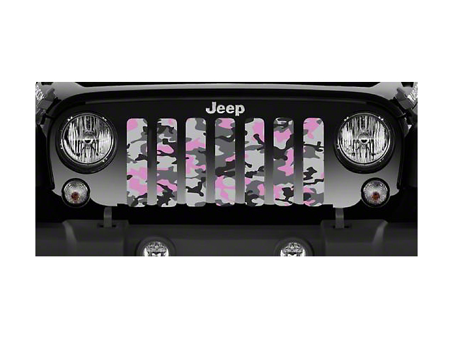 Grille Insert; Tactical Pink Camo (76-86 Jeep CJ5 & CJ7)