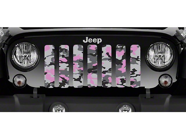 Grille Insert; Tactical Pink Camo (18-23 Jeep Wrangler JL w/o TrailCam)