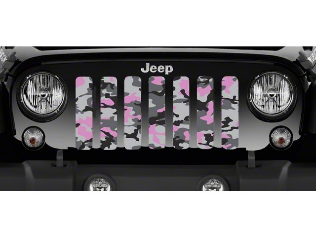 Grille Insert; Tactical Pink Camo (18-24 Jeep Wrangler JL w/o TrailCam)