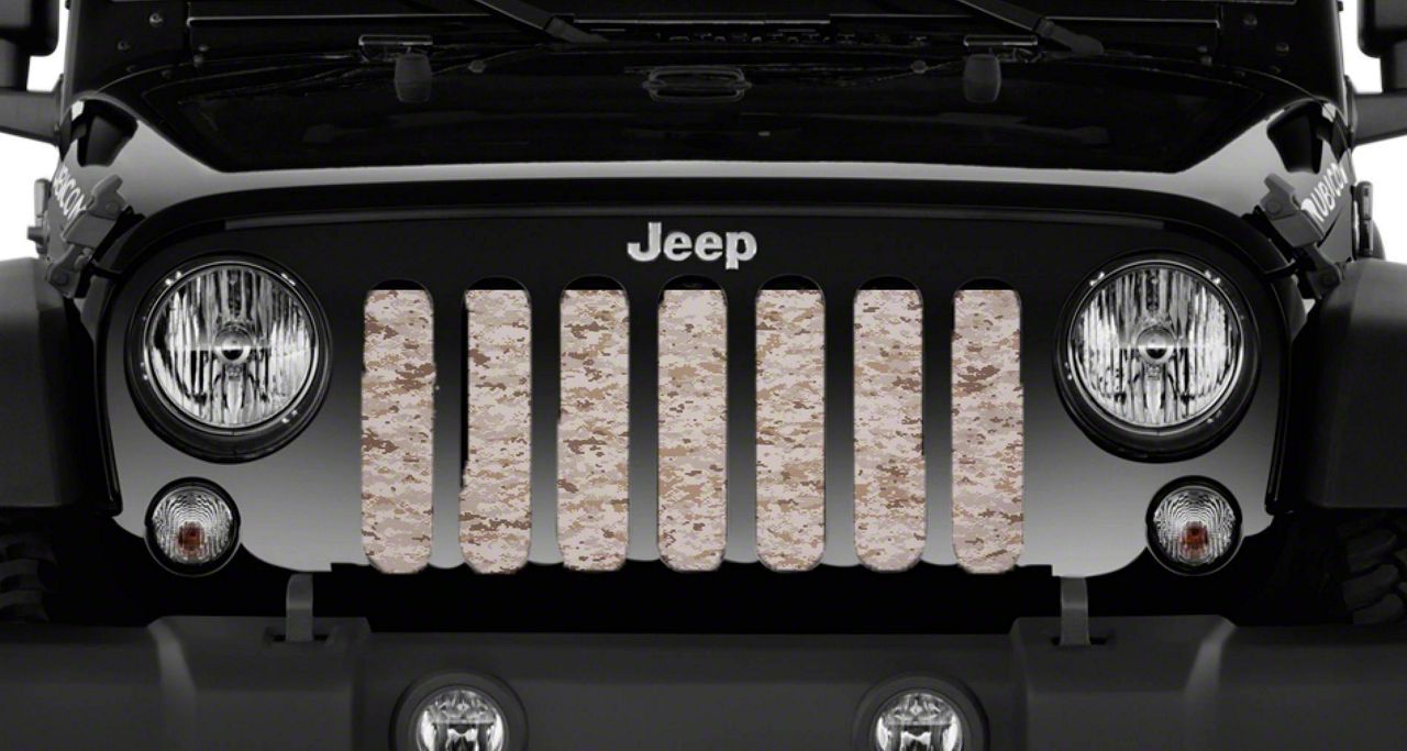 Grille Insert; Tan Digital Camo (18-23 Jeep Wrangler JL w/o TrailCam)