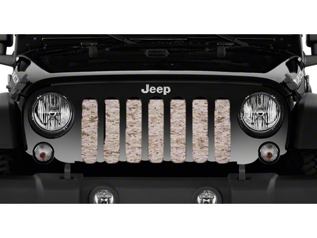Grille Insert; Tan Digital Camo (18-24 Jeep Wrangler JL w/o TrailCam)