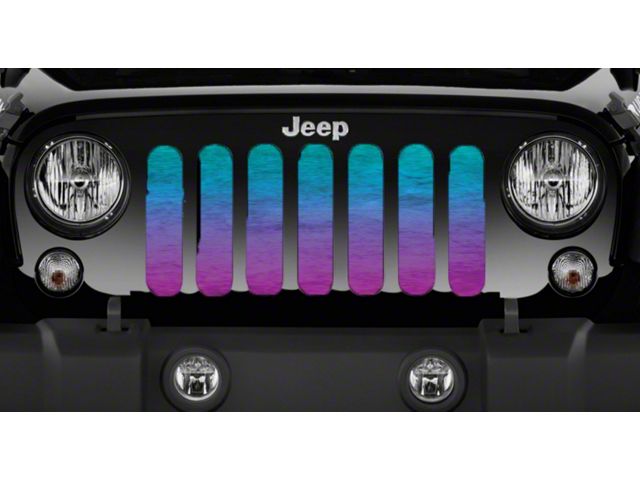 Grille Insert; Teal Ombre (18-24 Jeep Wrangler JL w/o TrailCam)