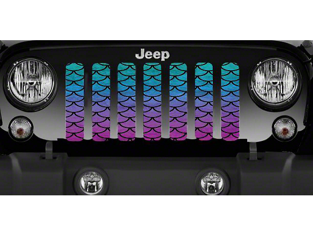 Grille Insert; Teal Ombre Mermaid Scales (20-23 Jeep Gladiator JT)