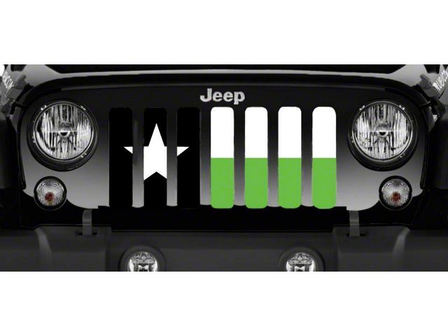 Grille Insert; Texas Lime Flag (76-86 Jeep CJ5 & CJ7)