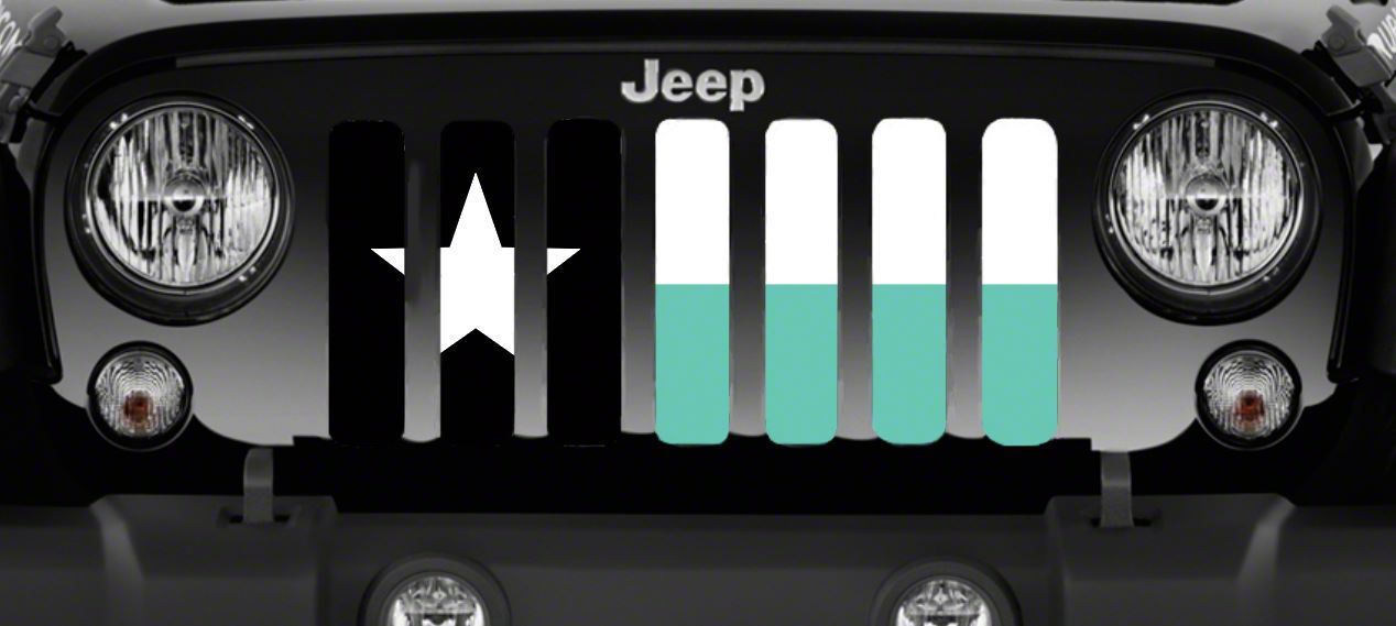 Grille Insert; Texas Teal Flag (07-18 Jeep Wrangler JK)