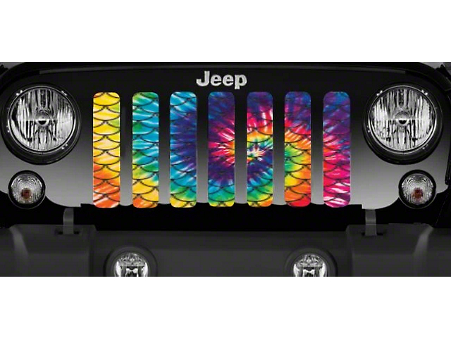 Grille Insert; Tie Dye Mermaid Scales (76-86 Jeep CJ5 & CJ7)