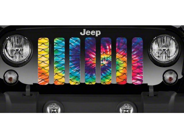 Grille Insert; Tie Dye Mermaid Scales (18-24 Jeep Wrangler JL w/o TrailCam)