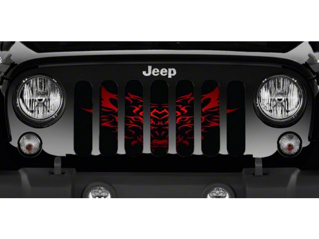 Grille Insert; Tribal Beast (18-24 Jeep Wrangler JL w/o TrailCam)