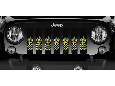 Grille Insert; Tropical Pineapples (18-24 Jeep Wrangler JL w/o TrailCam)