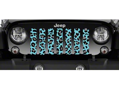 Grille Insert; Turquoise Leopard Print (87-95 Jeep Wrangler YJ)