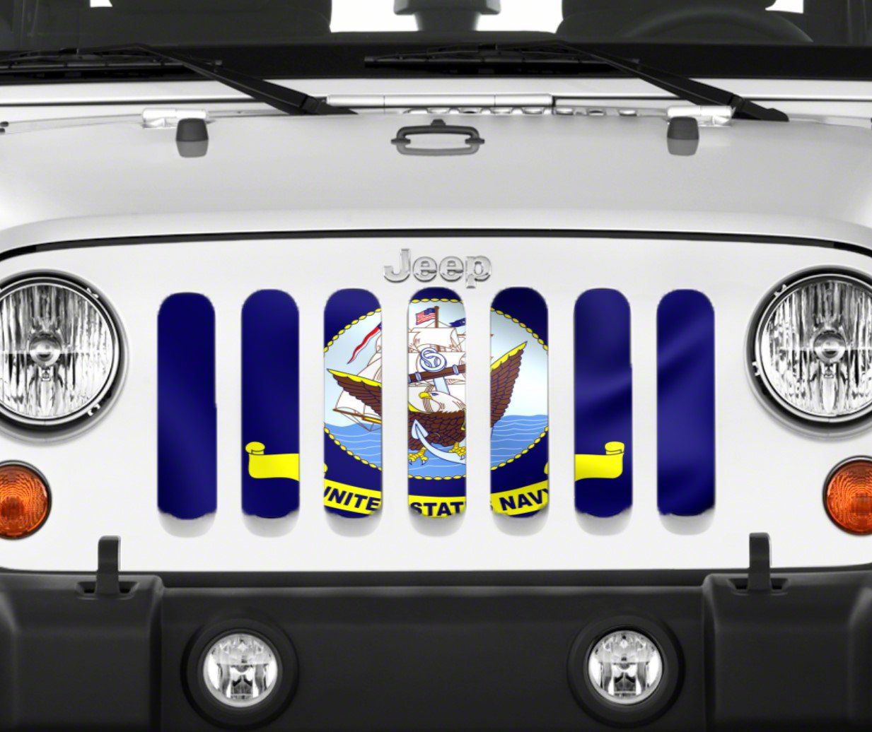 Grille Insert; US Navy Waving Flag (18-23 Jeep Wrangler JL)