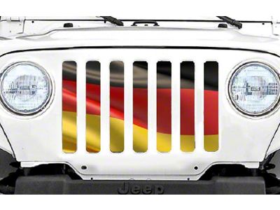 Grille Insert; Waving German Flag (76-86 Jeep CJ5 & CJ7)