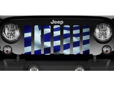 Grille Insert; Waving Greek Flag (07-18 Jeep Wrangler JK)
