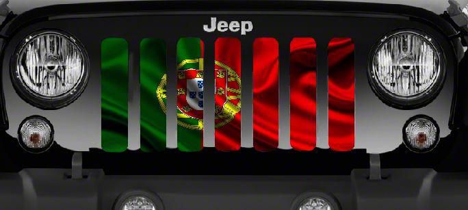 Grille Insert; Waving Portugal Flag (18-23 Jeep Wrangler JL w/o TrailCam)