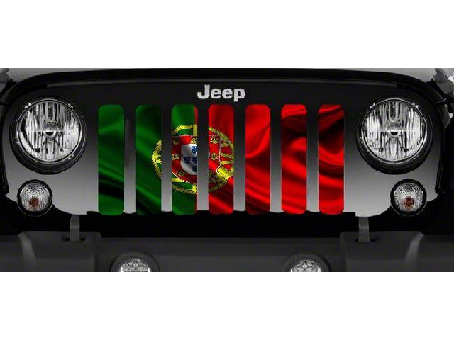 Grille Insert; Waving Portugal Flag (18-24 Jeep Wrangler JL w/o TrailCam)