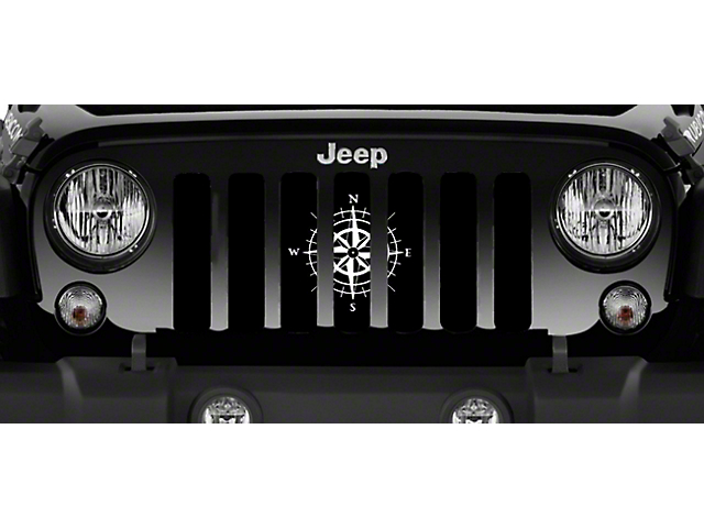 Grille Insert; White Compass (18-23 Jeep Wrangler JL w/o TrailCam)