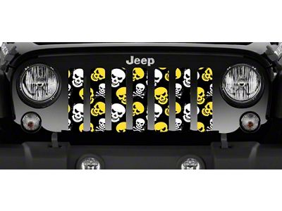 Grille Insert; Yellow Skulls (87-95 Jeep Wrangler YJ)