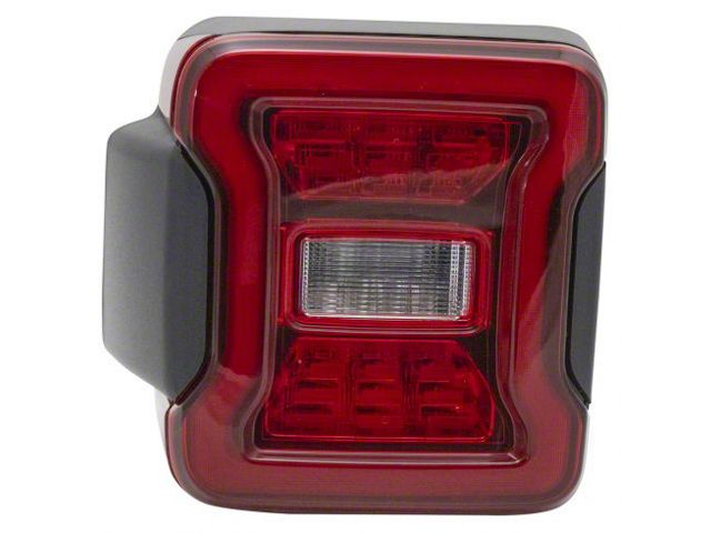 LED Tail Light; Black Housing; Red Lens; Passenger Side (18-24 Jeep Wrangler JL w/ Factory LED Tail Lights & Blind Spot)