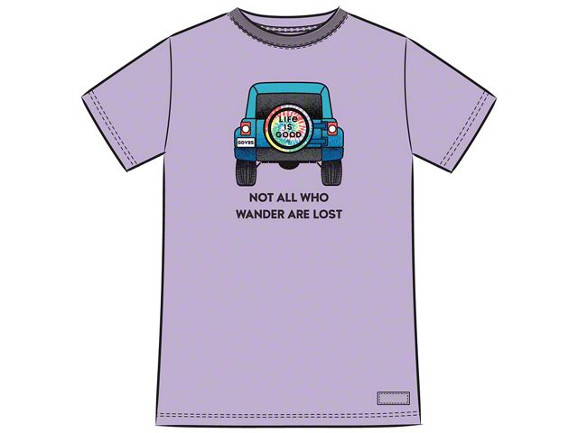 Life is Good Women's Tie Dye 4x4 Crusher T-Shirt; Purple