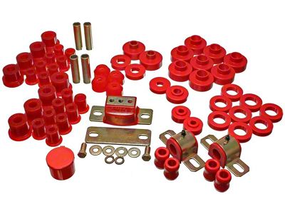 Complete Suspension Bushing Kit; Red (76-79 Jeep CJ5 & CJ7)