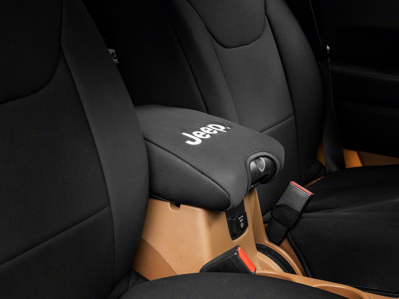 Jeep Licensed by RedRock Jeep Wrangler Neoprene Center Console Arm Rest  Cover with Jeep Logo; Black J157731 (11-18 Jeep Wrangler JK) - Free Shipping