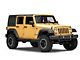 Jeep Licensed by RedRock 3-Inch Round Curved Side Step Bars with Jeep Logo; Textured Black (07-18 Jeep Wrangler JK 4-Door)