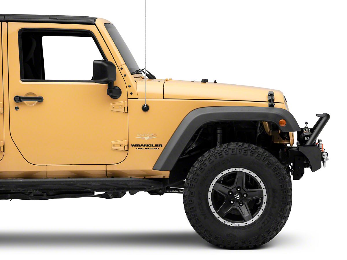 Jeep Licensed by RedRock Stubby Front Winch Bumper with Jeep Logo (07-18  Jeep Wrangler JK)