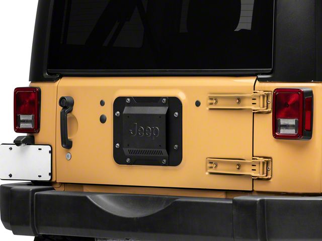 Jeep Licensed by RedRock Spare Tire Delete with License Plate Mount and Jeep Logo (07-18 Jeep Wrangler JK)
