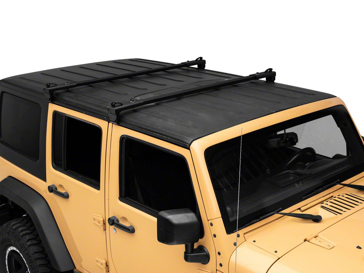 Officially Licensed Jeep Jeep Wrangler Two Bar Removable Roof Rack with Jeep  Logo J157744 (07-18 Jeep Wrangler JK 4-Door) - Free Shipping