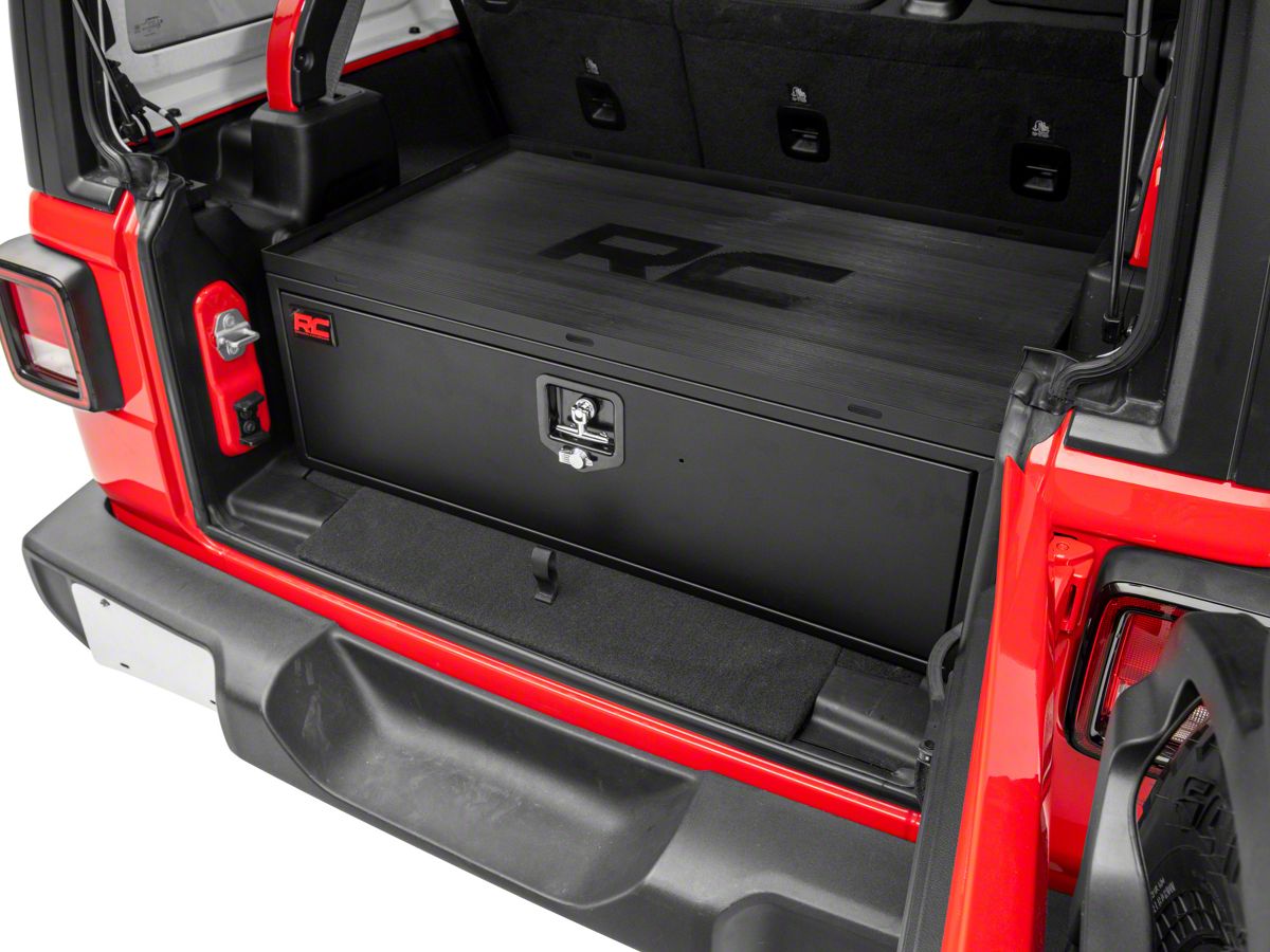 Rough Country Jeep Wrangler Metal Storage Box with Slide Out Lockable  Drawer 99030 (18-23 Jeep Wrangler JL) - Free Shipping