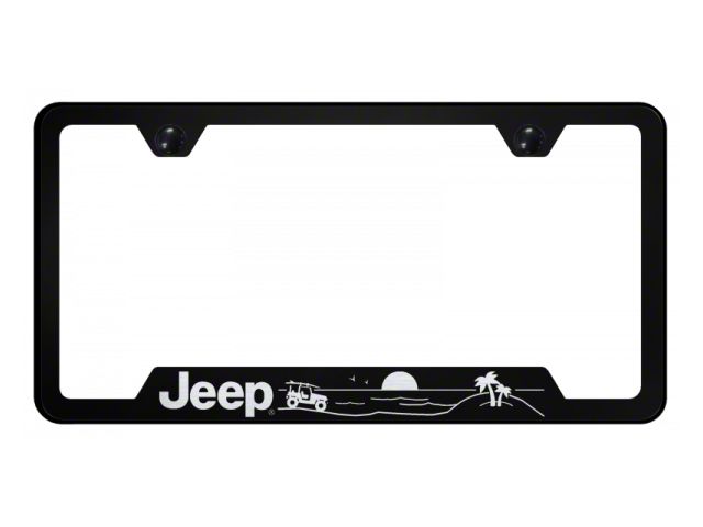 Jeep Beach Laser Etched Cut-Out Frame (Universal; Some Adaptation May Be Required)