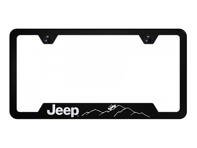 Jeep Mountain Laser Etched Cut-Out Frame (Universal; Some Adaptation May Be Required)